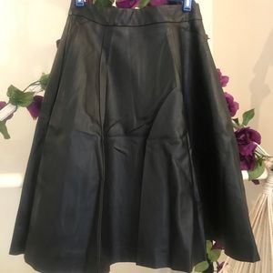 Black pleather A-line skater skirt